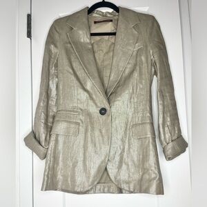 Comptoir des Cottoniers silver linen blazer